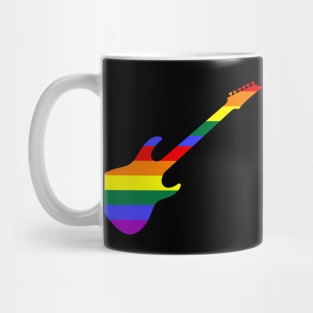 Rainbow Electric Guitar LGBTQ  Pride Colors Mug